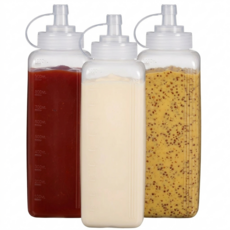 데일리픽 업소용 대용량 투명 소스통 노즐통, 3개, 1L