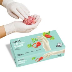 orUn 乳膠衛生手套 M, 亮象牙白, 中, 1個