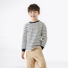 타미힐피거 아동용 스트라이프 면 롱 슬리브 티셔츠 T42F6KKO130BT2