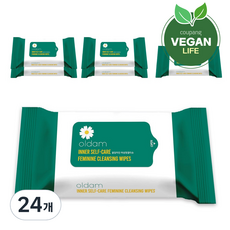 OLDam 女性專用攜帶式清潔濕紙巾, 60g, 20張, 24包