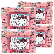 Sanrio 三麗鷗 Hello Kitty 加厚純水柔濕巾 加蓋 150 x 200mm, 1入, 4包