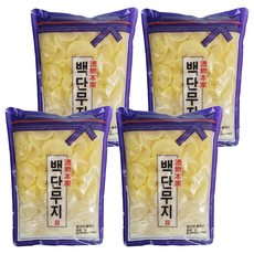 토호식품 백단무지 슬라이스, 1kg, 4개