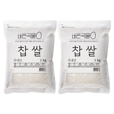 바른곡물 국산 찹쌀, 1kg, 2개