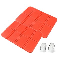 씨티컴퍼니 휴대용 야외 접이식 쿠션 등산 방석 2세트, 레드