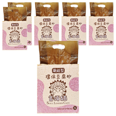 SOUL LEADER CATS 首領貓 凝結型 環保豆腐砂 2.5kg/7L, 水蜜桃, 6袋