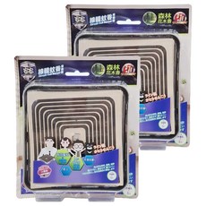 家家 線體紙蚊香 5片+燃燒盤, 森林花木香, 防治蚊子和小黑蚊, 25g, 2組