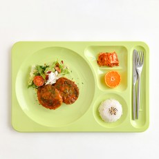 韓國製 Rohya 團體膳食 美耐皿 圓形 西餐 餐盤 720, 淺綠色