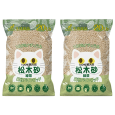 Catfeet 崩解型天然松木砂 20lb, 綠茶, 2袋