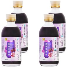 百家珍 Light 果醋 洛神玫瑰醋, 400ml, 熱量減少35%, 不含焦糖色素, 4瓶