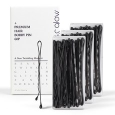 글로스앤글로우 국내생산 프리미엄 웨이브 실핀, 블랙, 60개