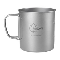 Outdoor Base 野夫炊煙 鈦手把隨行杯 450ml, 純鈦色, 1個