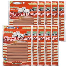 헬로도기 강아지 고양이 후레시 소세지 8p, 오리고기맛, 120g, 10개