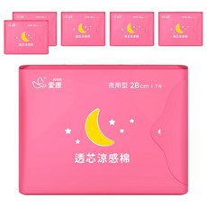 icon 愛康 透芯涼感棉 夜用型 28cm, 夜用型(28cm), 7片, 6包