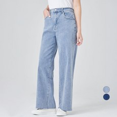 afinar 女款寬版後鬆緊帶全彈力牛仔褲