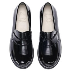 Agneau 兒童莫勒斯黑底皮鞋