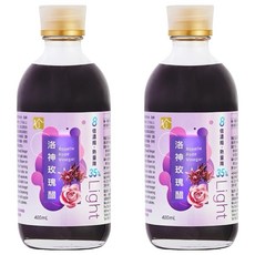 百家珍 Light 果醋 洛神玫瑰醋, 400ml, 熱量減少35%, 不含焦糖色素, 2瓶