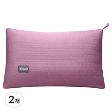 호텔 니트 코튼 목보호 코어 베개, 핑크, 2개