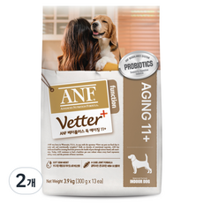 ANF 베터플러스 독 기능성 사료 에이징 11+, 시니어, 3.9kg, 2개