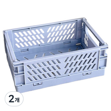 맙소샵 데스크탑 가정용 접이식 잡화 수납 폴딩박스 15 x 10 x 5.8 cm BRP2726, 라이트블루S, 2개