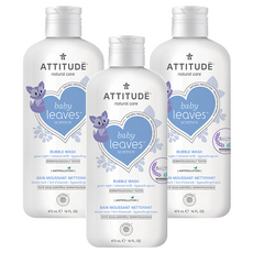 ATTITUDE 艾特優 嬰幼兒泡泡浴 杏仁奶 473mL, 3瓶