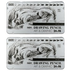 LIBERTY 利百代 專家用繪圖鉛筆 CB-8800, 2H~9B, 2盒
