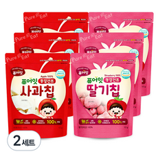 퓨어잇 내이브로 사과칩 12g x 3p + 딸기칩 12g x 3p, 사과맛, 딸기맛, 2세트