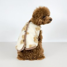 Grooming Dog 寵物雙面小熊刷毛背心, 象牙白