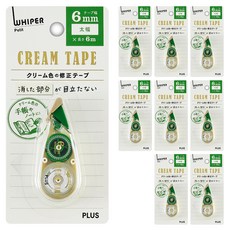 플러스 화이퍼 쁘띠 크림테이프 WH-816Y 6mm, 그린, 9개