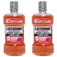 LISTERINE 李施德霖 兒童漱口水, 含氟防蛀 清新莓果味, 500ml, 2瓶