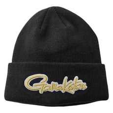 Gamakatsu 刺繡LOGO保暖毛帽 壓克力纖維, 黑色