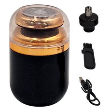 便攜兩用電動刮鬍刀 清潔刷+線+鼻毛刀, 不適用, 黑色