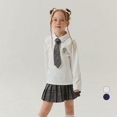 OWLEYBARN 女童款學校襯衫+格紋百褶裙套裝