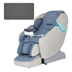 코지마 레전드 안마의자 MAIN + 러그 세트 방문설치, 화이트+스카이블루(안마의자), 그레이(러그), CMC-X9000(G)(안마의자), CRP-03(러그)