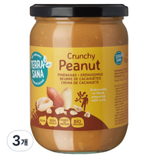 테라사나 유기농 100% 땅콩버터 크런치, 500g, 3개