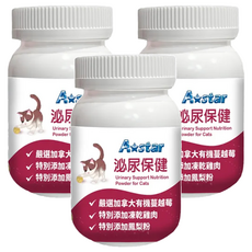 A star 貓用泌尿保健粉, 添加加拿大有機蔓越莓, 凍乾雞肉, 鳳梨粉, 全齡貓適用, 泌尿系統/腎臟護理, 3罐