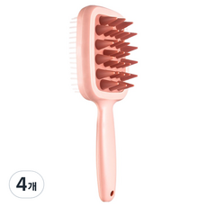 썸즈마인 양면 브러쉬 두피 마사지기, 핑크, 4개