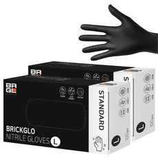 브릭글로 스탠다드 장갑 100p, 블랙, L, 2개