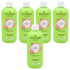 ATTITUDE 艾特優 兒童泡泡浴 3歲以上 西瓜+椰香, 473ml, 5瓶