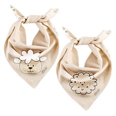 Mom's care 兒童無螢光劑雙面按扣三角圍兜2件組