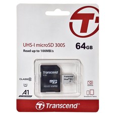 Transcend 創見 UHS-I MicroSD 300S, 64GB, 1個