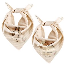 Mom's care 兒童無螢光劑雙面按扣三角圍兜2件組