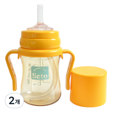 리에또 PPSU 빨대컵 200 ml, 200ml, 2개, 옐로우