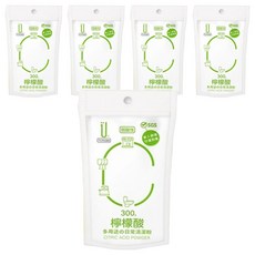 生活大師 檸檬酸 天然 多用途清潔 除臭 水垢清潔, 300g, 5入