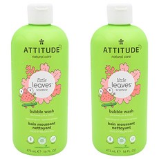 ATTITUDE 艾特優 兒童泡泡浴 3歲以上 西瓜+椰香, 473ml, 2瓶