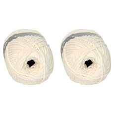 Linea 天鵝絨針織線 Set 2捲 95公尺 100% 聚酯纖維, 象牙白