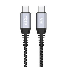 TOTU 拓途 雙Type-C/PD充電線傳輸線編織快充線 鋁合金CB-5系列 1M 6A, 黑色, 1個