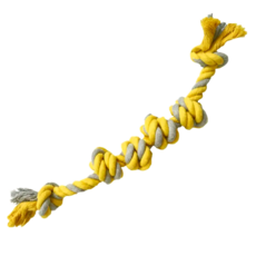 Little poppet 小小毛孩 寵物耐咬繩結玩具 磨牙玩具 繩結 六結 重量350g, 60cm, 黃灰色, 1個