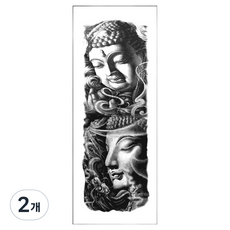 gelluna 男士黑色長袖DIY紋身刺青貼紙, 2個, T-64