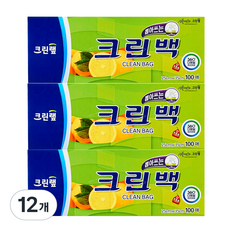크린랩 뽑아쓰는 크린백 25cm x 35cm, 중(M), 100개입, 12개