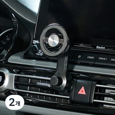 불스원 차량용 맥세이프 자석 거치대 통풍구 후크형, 2개, 검정